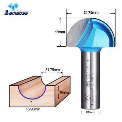 Lamboss Cove Box Bit Round Bottom Milling Cutter Cho gỗ làm việc Router Bit